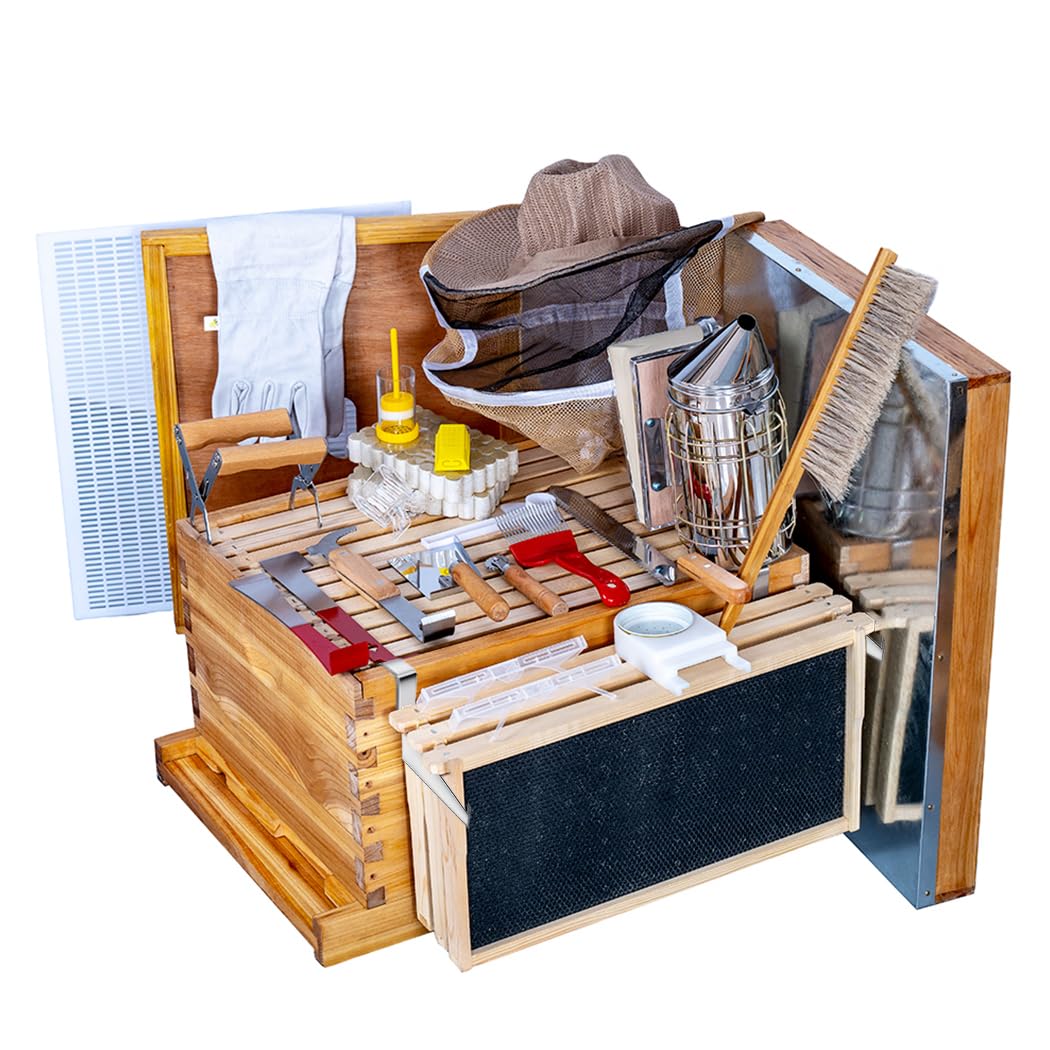 Beehive Frame Wax - Bijenkast 8-raams bijenkasten frameset met waslaag,